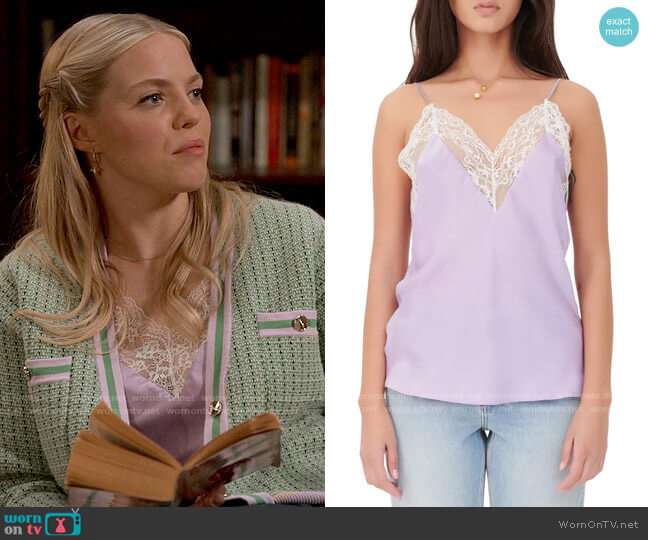 Maje Leatoni Camisole worn by Leighton Murray (Reneé Rapp) on The Sex Lives of College Girls