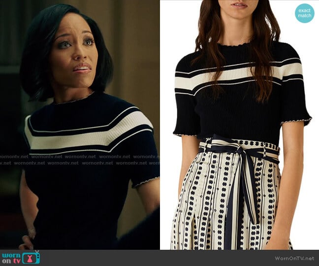 Marella Fagus Ribbed Stripe Sweater worn by Charley Bordelon West (Dawn-Lyen Gardner) on Queen Sugar