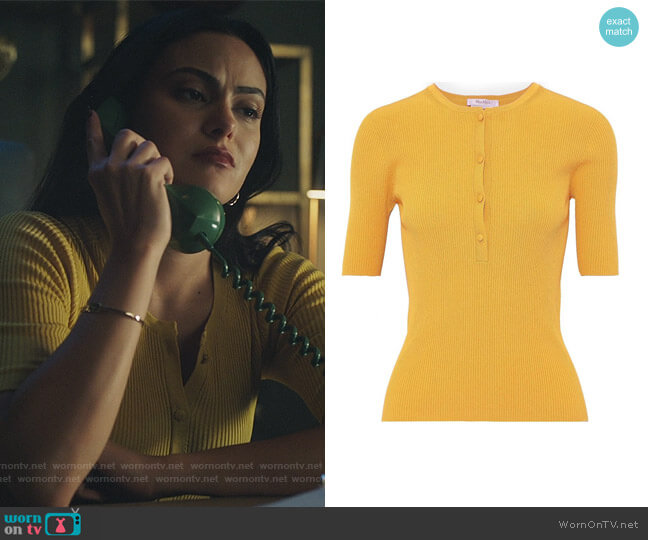 Max Mara Synthetic Sansa Ribbed Top worn by Veronica Lodge (Camila Mendes) on Riverdale