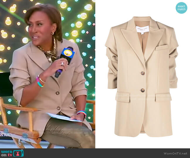 Michael Kors Fitted Single-Breasted Button Blazer worn by Robin Roberts on Good Morning America