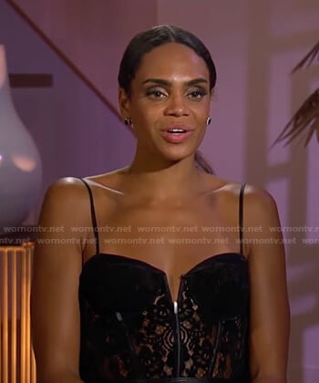Michelle’s black lace corset top on The Bachelorette
