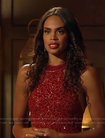 Michelle’s red floral gown on The Bachelorette