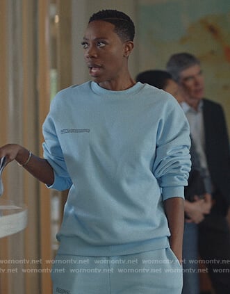 Molly’s blue sweatshirt and pants on Insecure