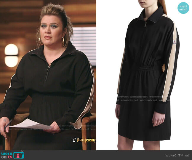 Moncler Envers Satin Dress worn by Kelly Clarkson on The Voice