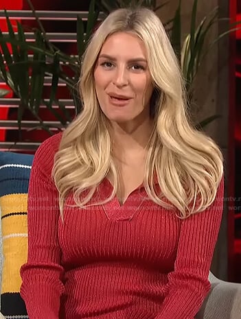 Morgan’s metallic ribbed knit dress on E! News Daily Pop