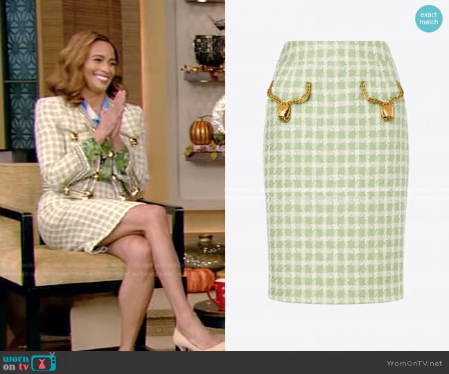 Moschino Cowbells Two Tone Tweed Skirt