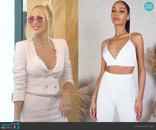 Nadine Merabi Charlotte Bra Top worn by Christine Quinn on Selling Sunset