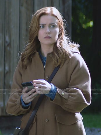Nancy’s beige hooded coat on Nancy Drew