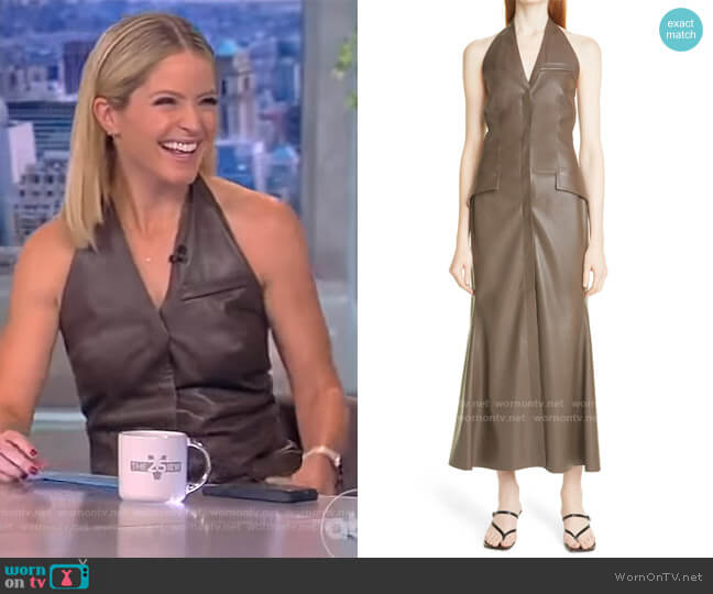 Nanushka Massey Sleeveless Faux Leather Dress worn by Sara Haines on The View