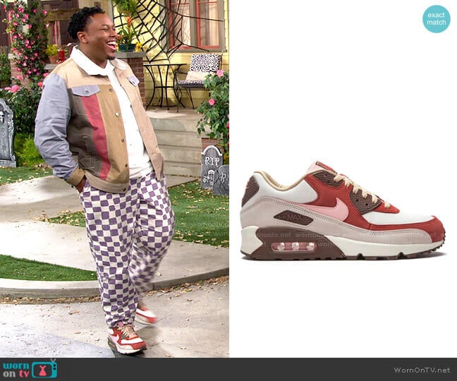 Nike x Dave's Quality Meat Air Max 90 Retro sneakers worn by Marty (Marcel Spears) on The Neighborhood