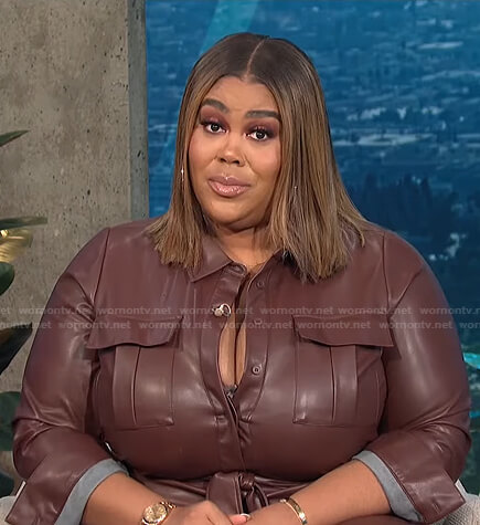 Nina’s brown jumpsuit on E! News Daily Pop