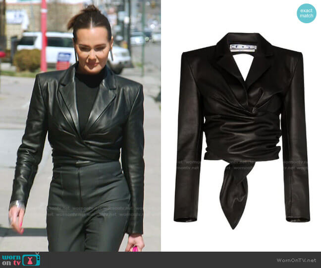 Off-White Cropped Cutout Blazer worn by Meredith Marks on The Real Housewives of Salt Lake City