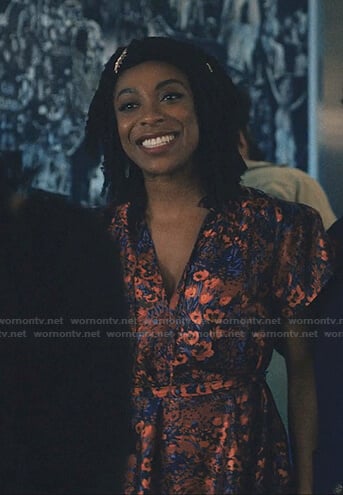 Ola’s floral short sleeve dress on Love Life