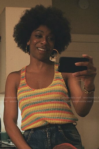Ola’s striped ribbed tank on Love Life