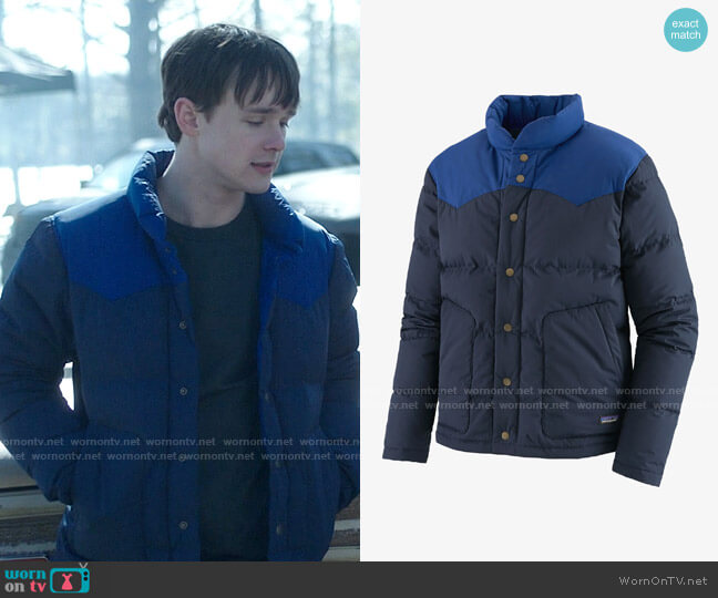 Patagonia Bivy Jacket in New Navy worn by Harrison (Jack Alcott) on Dexter New Blood