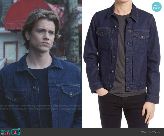 Rag & Bone Stretch Organic Cotton Denim Jacket worn by Ace (Alex Saxon) on Nancy Drew
