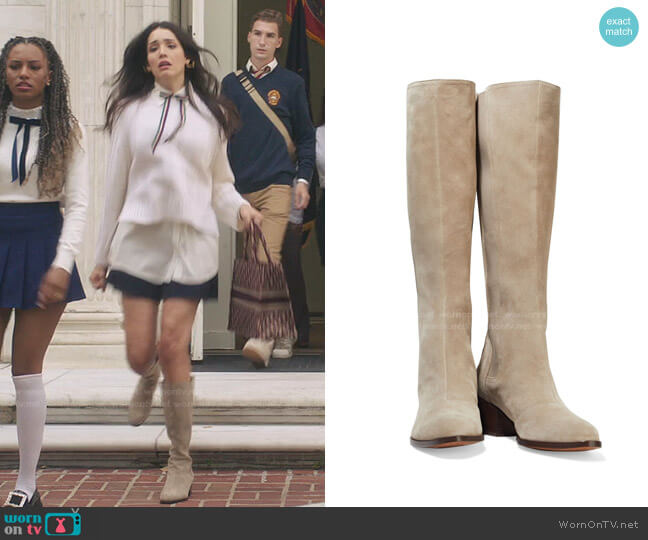 Rag & Bone Walker Knee-High Suede Boots worn by Luna La (Zión Moreno) on Gossip Girl