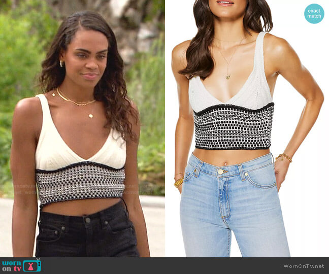 Ramy Brook Jenna Cropped Knit Tank Top worn by Michelle Young on The Bachelorette