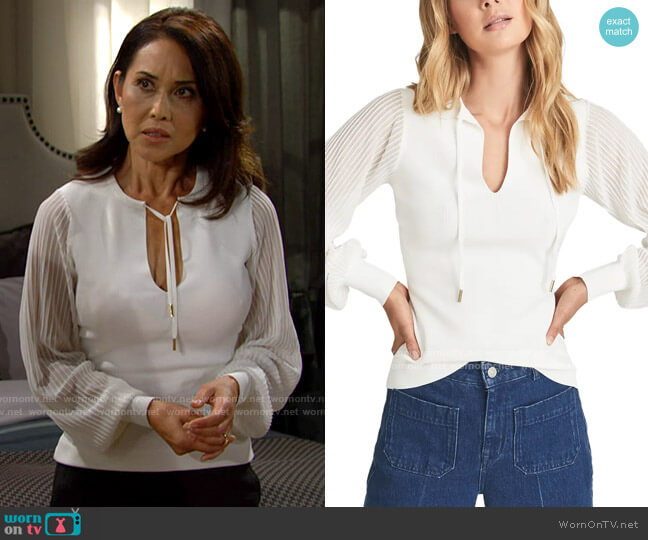 Reiss Sloane Top worn by Li Finnegan (Naomi Matsuda) on The Bold and the Beautiful