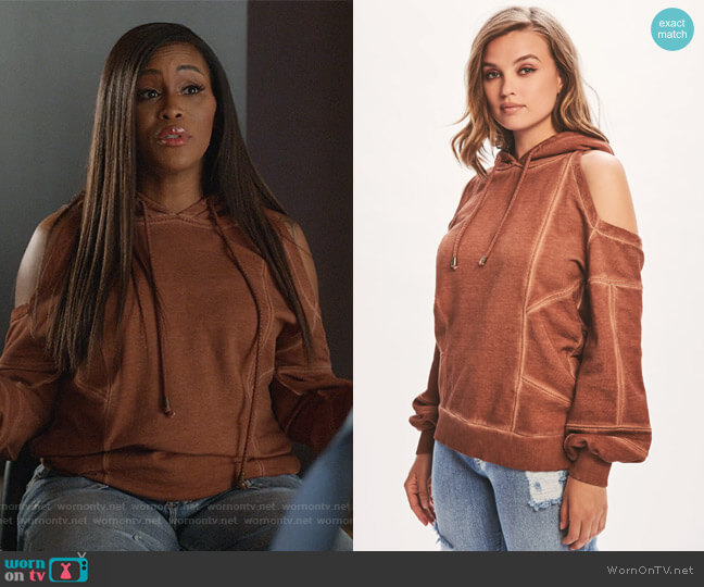 Retrofete Washed Terry Hoodie worn by Brianna (Eve) on Queens