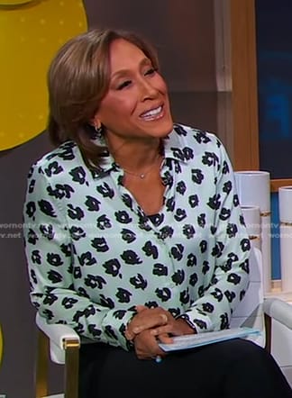 Robin’s light green floral blouse on Good Morning America