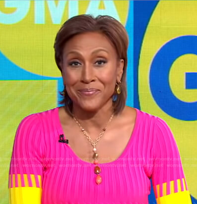 Robin’s colorblock ribbed dress on Good Morning America