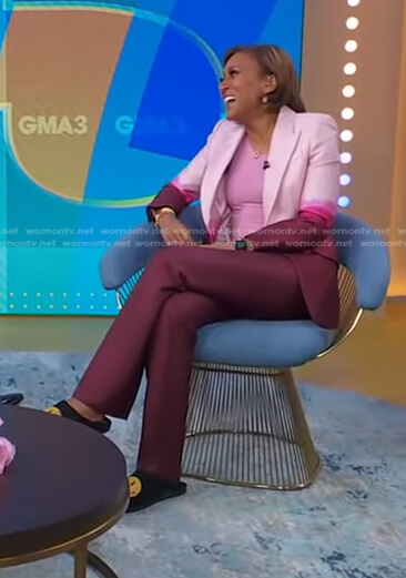 Robin’s pink dip-dye blazer and pants on Good Morning America