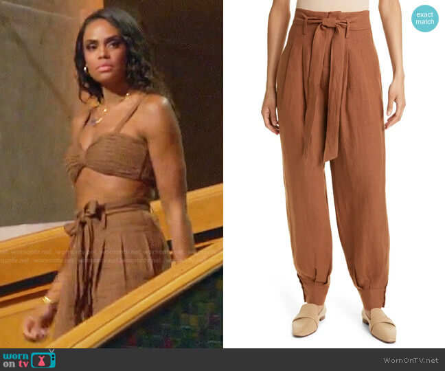 Ronny Kobo Dakota Linen Pants worn by Michelle Young on The Bachelorette