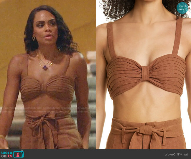 Ronny Kobo Dawn Crop Linen Tank worn by Michelle Young on The Bachelorette
