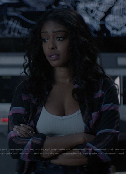 Ryan’s black and pink plaid shirt on Batwoman