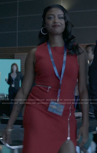 Ryan’s red zip detail dress on Batwoman