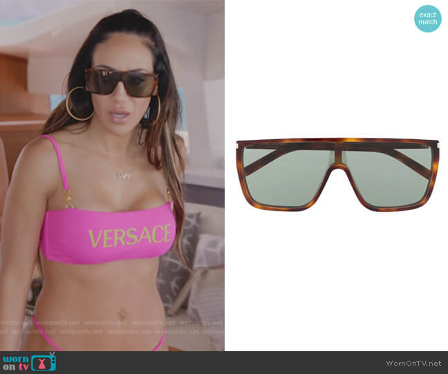 Saint Laurent SL364 navigator-frame Sunglasses worn by Melissa Gorga on The Real Housewives Ultimate Girls Trip
