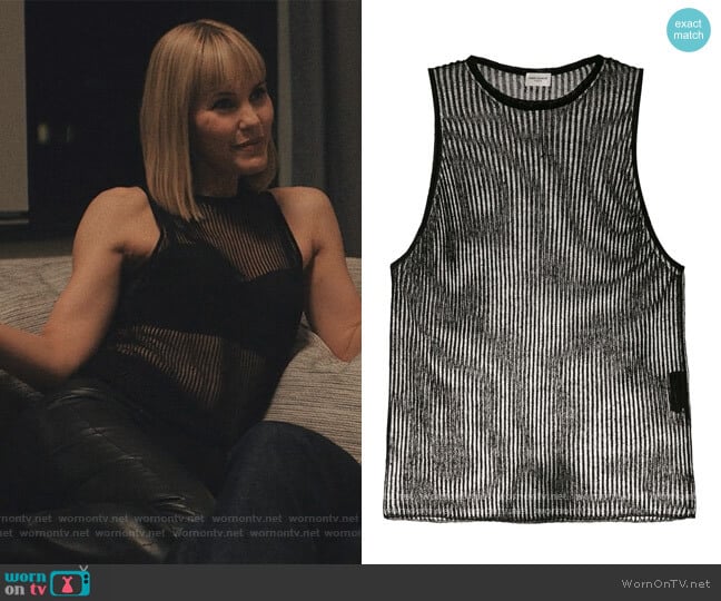 Saint Laurent Sheer Ribbed Tank Top
