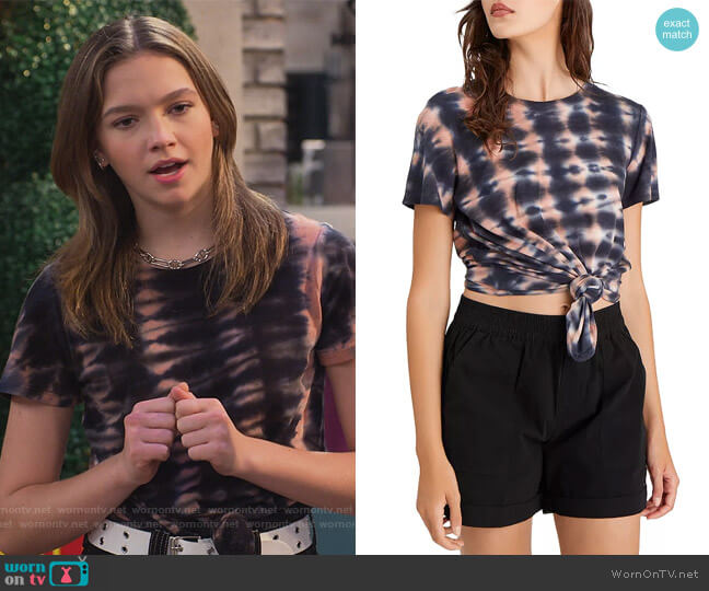 Sanctuary Perfect Knot Tie Dyed Tee worn by Presley (Jayden Bartels) on Side Hustle