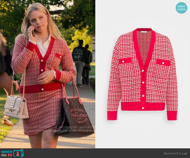Sandro Brandy Tweed Cardigan worn by Leighton Murray (Reneé Rapp) on The Sex Lives of College Girls