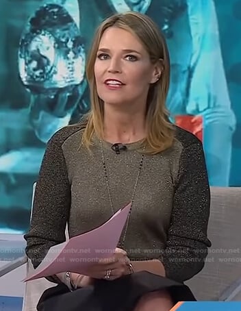 Savannah’s metallic colorblock sweater on Today