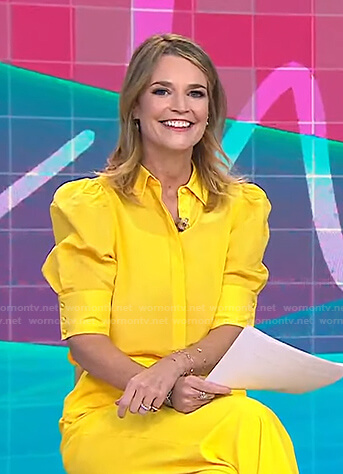 Savannah’s yellow puff sleeve blouse on Today