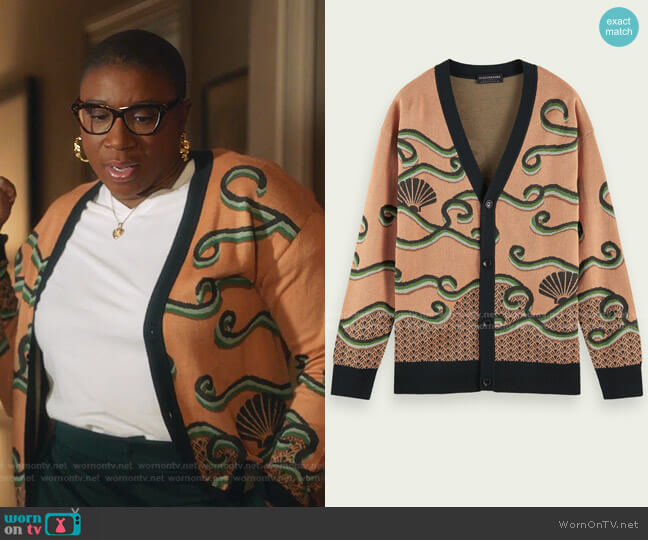 Scotch & Soda Jacquard Cardigan worn by Henrietta Wilson (Aisha Hinds) on 9-1-1