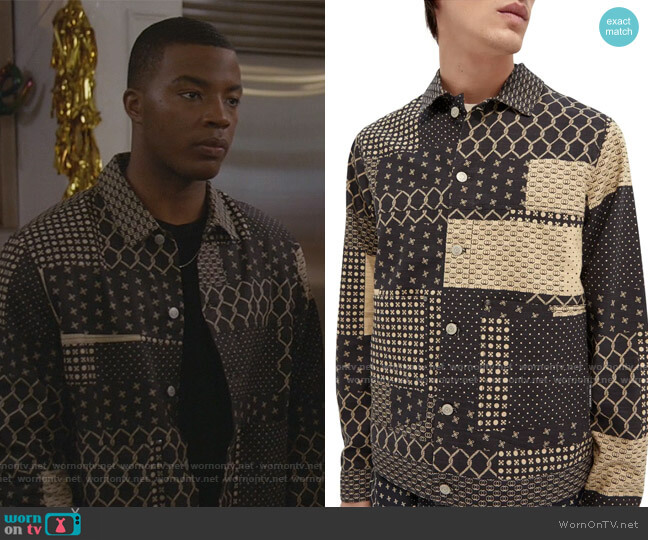 Patchwork Print Cotton & Linen Jacket Scotch and Soda worn by Spencer James (Daniel Ezra) on All American