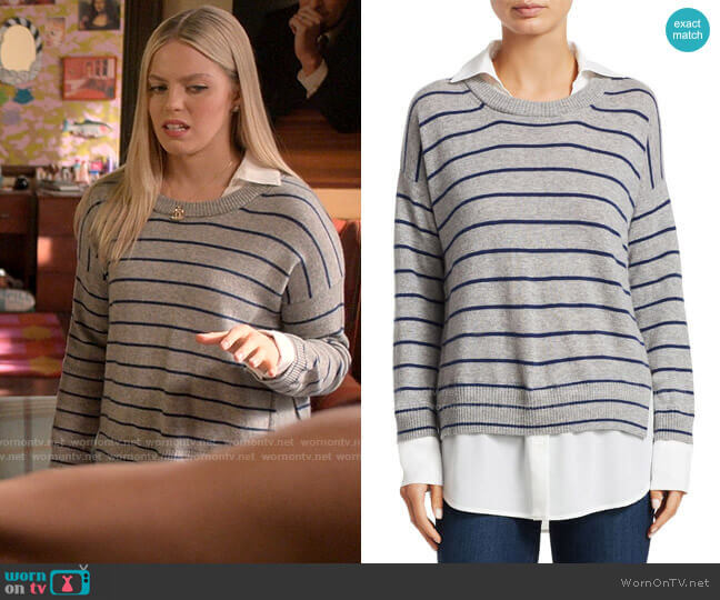 Scripted Wide Stripe Crewneck Sweater worn by Leighton Murray (Reneé Rapp) on The Sex Lives of College Girls