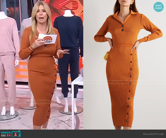 Self Portrait Ribbed-Knit Midi Dress worn by Jill Martin on Today