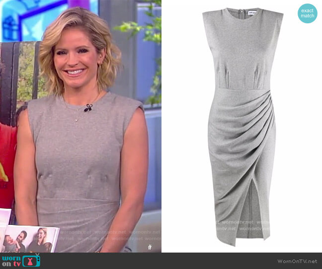 Self Portrait Ruched cotton-blend jersey midi dress worn by Sara Haines on The View