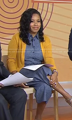 Sheinelle’s blue sleeveless jumpsuit on Today