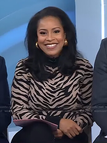 Sheinelle’s zebra print sweater on Today