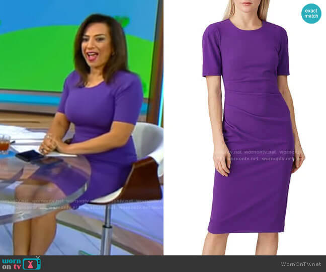 Slate & Willow Crew Neck Sheath Dress worn by Michelle Miller on CBS Mornings