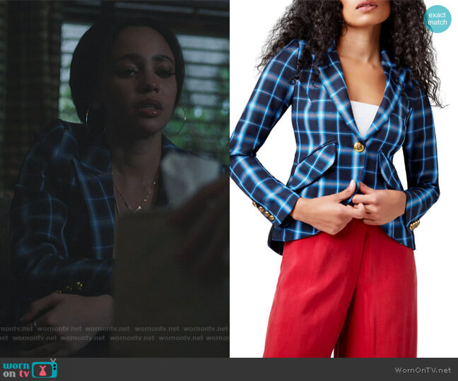 Smythe One Button Blazer worn by Toni Topaz (Vanessa Morgan) on Riverdale