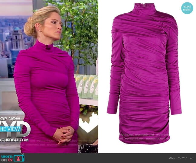 Stella McCartney Faye ruched minidress worn by Sara Haines on The View