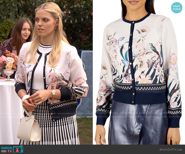 Ted Baker Miyyaa Decadence Cardigan worn by Leighton Murray (Reneé Rapp) on The Sex Lives of College Girls