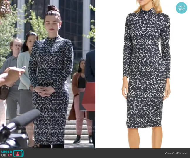 Ted Baker Liniee Dress worn by Lena Luthor (Katie McGrath) on Supergirl
