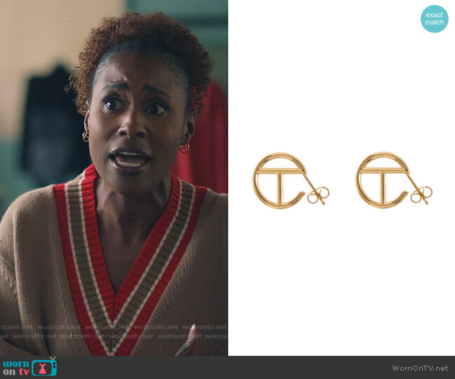 Telfar Small Logo Hoop Earring worn by Issa Dee (Issa Rae) on Insecure